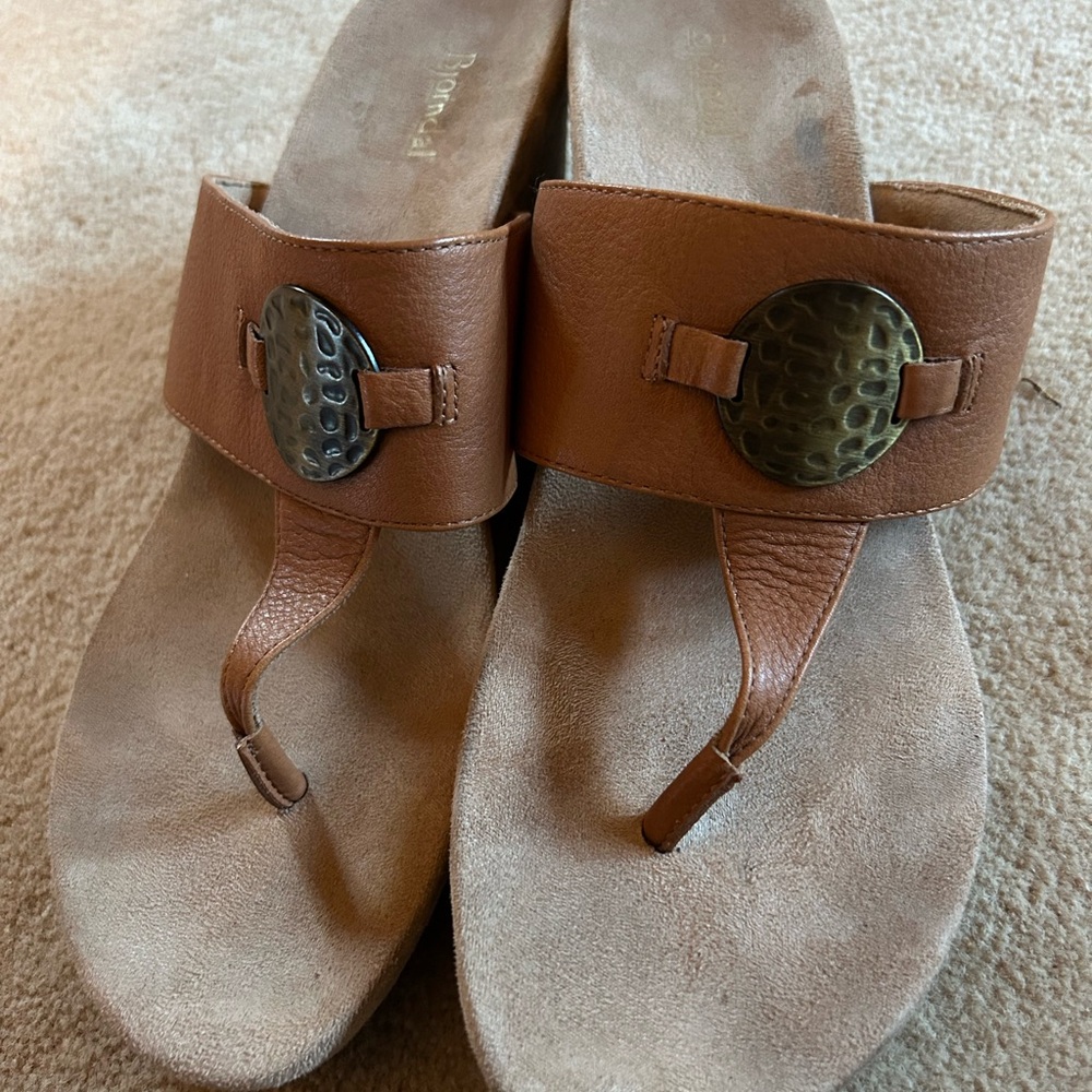 Bjorndal sandals wedge cork flip flops Sz 9